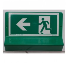 Support de signalisation symbole & braille Sortie de secours vers la gauche