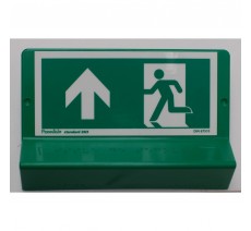 Support de signalisation symbole & braille Sortie de secours en haut côté gauche