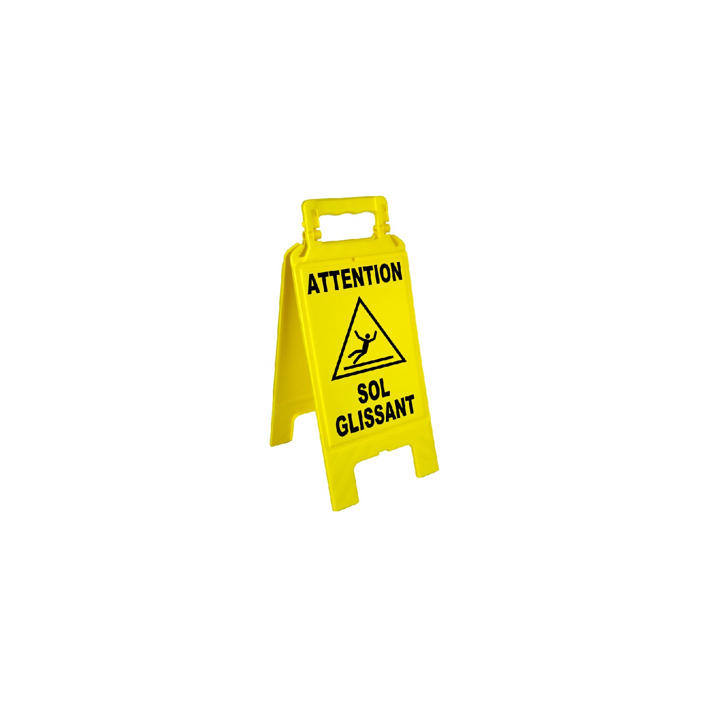Chevalet jaune Attention sol glissant