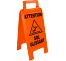 Chevalet de signalisation "Dangers" orange fluo
