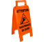 Chevalet de signalisation "Dangers" orange fluo