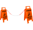 Kit de 2 chevalets "Dangers" orange fluo + 5 m de chaîne