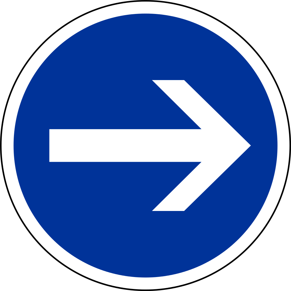 Panneau type routier Obligation de tourner à droite ref: B21-1