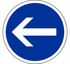 Kit ou panneau seul type routier "Obligation de tourner à gauche" ref: B21-2