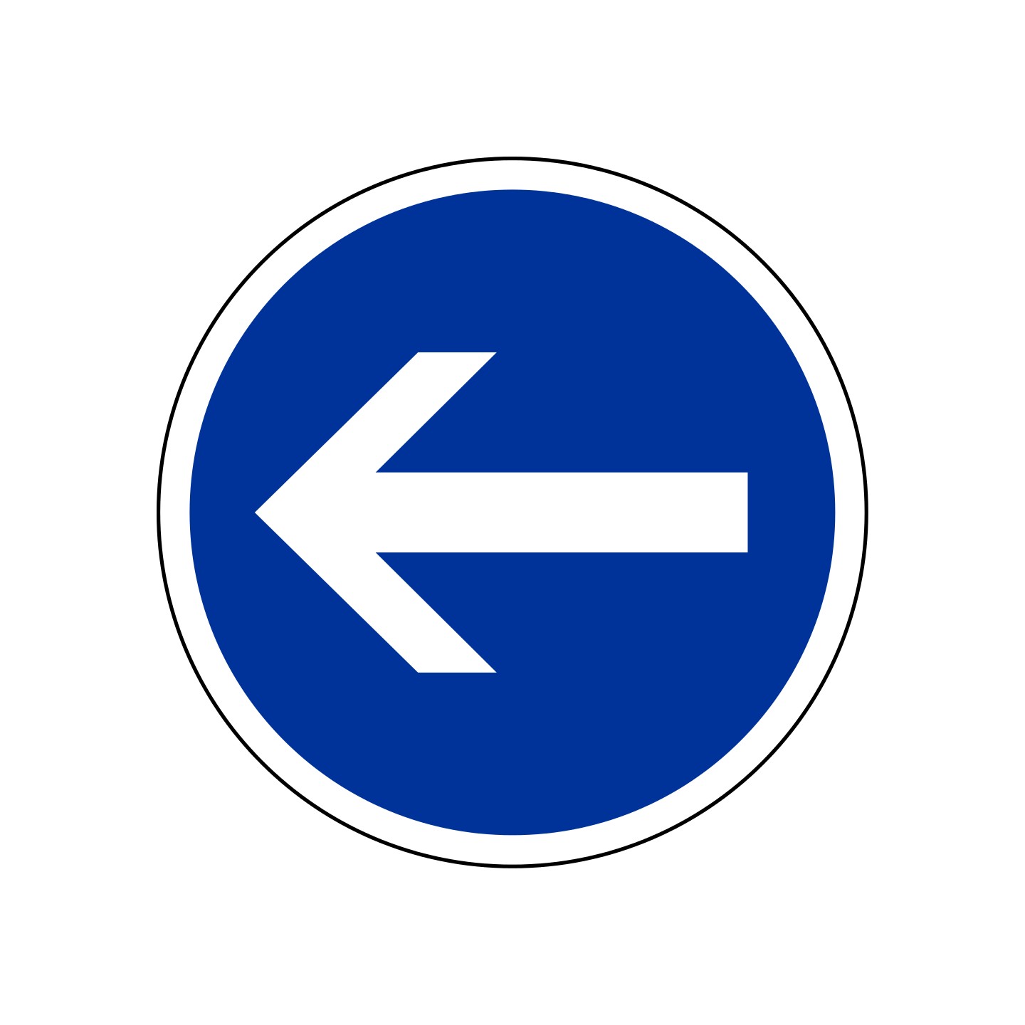 Panneau type routier Obligation de tourner à gauche ref: B21-2