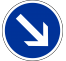 Panneau routier "Contournement obligatoire par la droite" B21a1