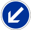 Panneau routier "Contournement obligatoire par la gauche" B21a2