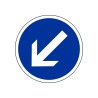Panneau type routier Contournement obligatoire par la gauche