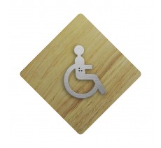 Picto "Côté bois" avec braille Toilettes enfants handicapés