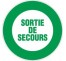 Adhésif ou panneau PVC rigide diamètre 80mm Sortie de secours