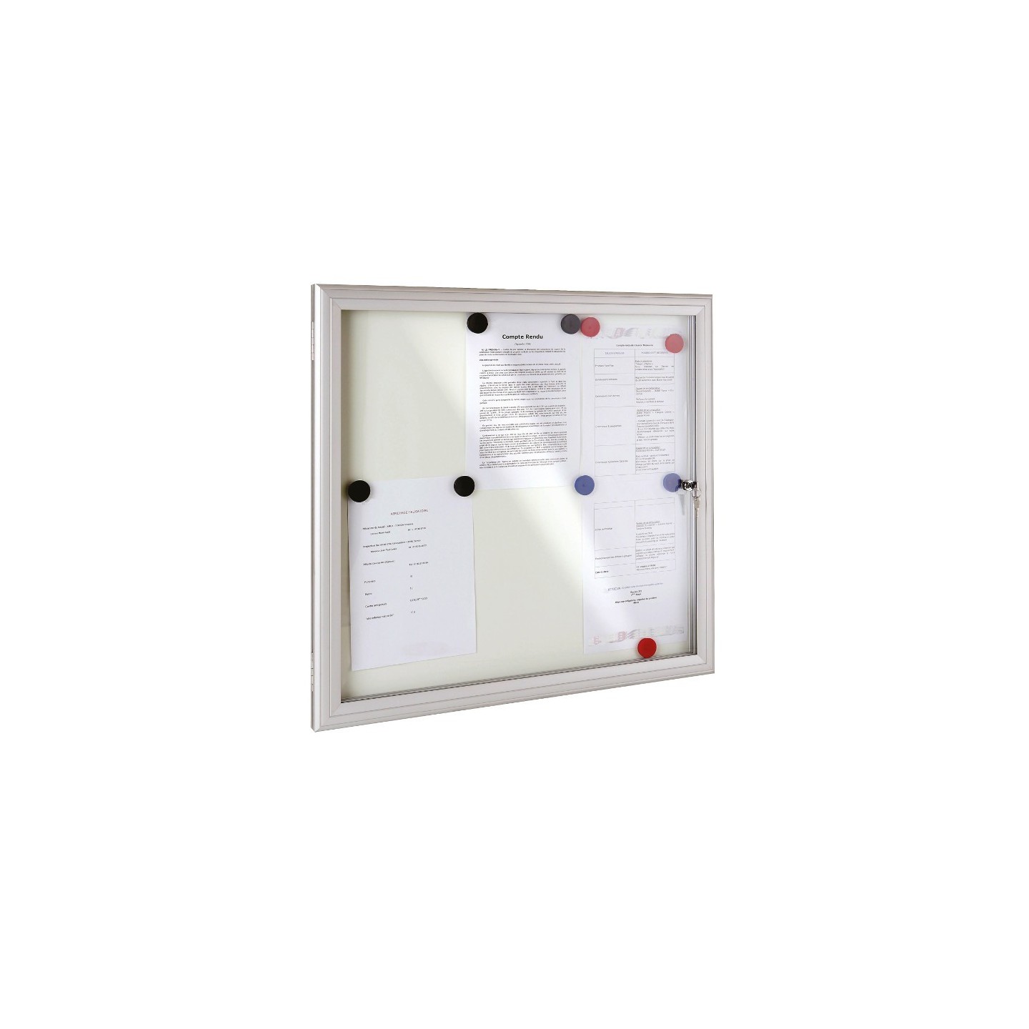 Vitrine pour extérieure, vitrage plexi, alu argent, 16 A4