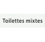 Plaque de porte rectangulaire "toilettes mixtes" blanc