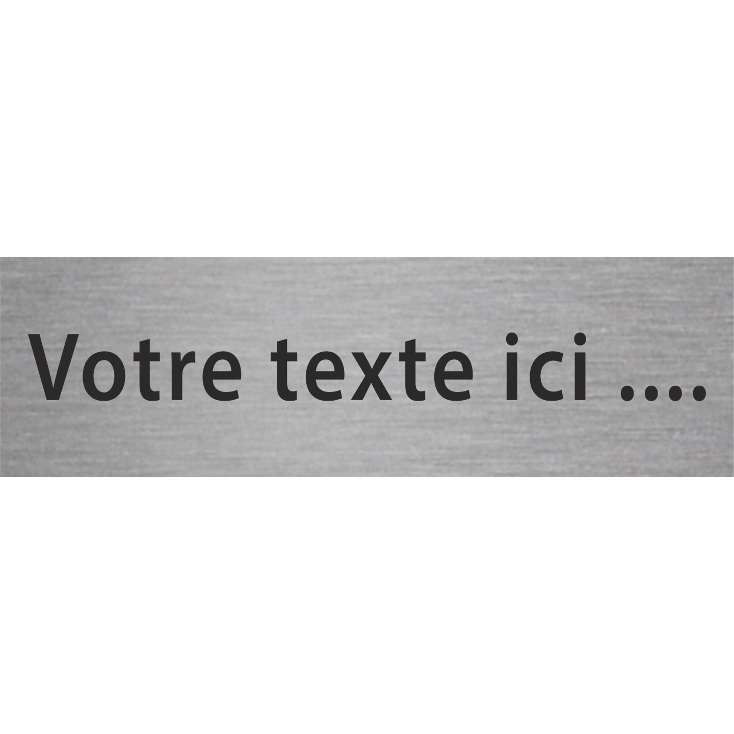 Plaque porte PVC blanc avec relief   "Votre texte ici"