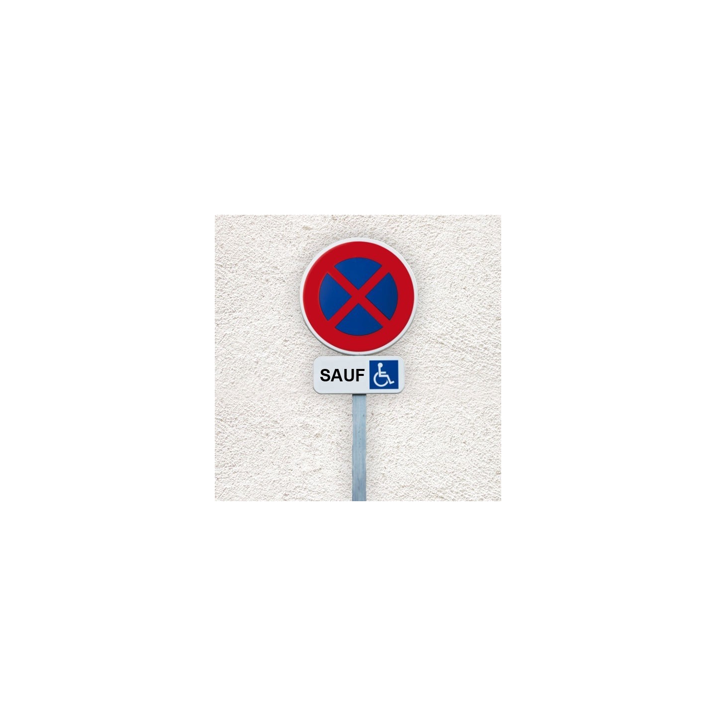 Kit " Stationnement Handicapé " avec poteau PMR - B6d