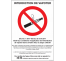 Plaque PVC format A4 interdiction de fumer