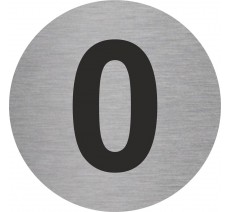 Plaque de porte ronde "Chiffre 0" - pictogramme