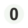 Plaque porte ronde chiffre 0 blanc