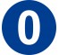 Plaque porte ronde chiffre 0 bleu
