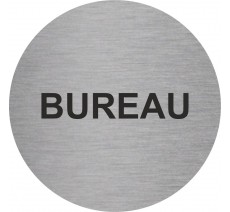 Plaque porte alu bureau grise