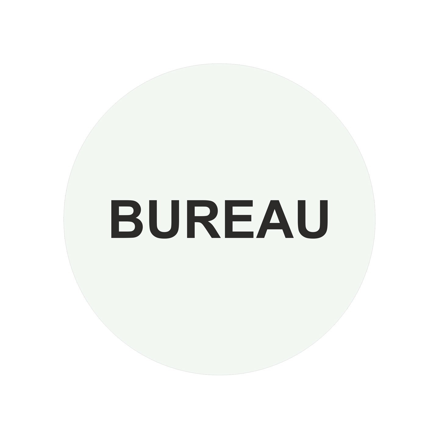 Plaque porte alu bureau blanche