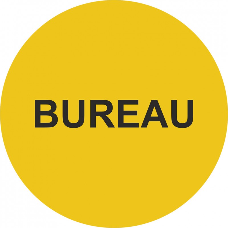 plaque porte alu picto rond bureau 5 coloris au choix