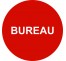 Plaque porte alu bureau rouge