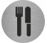 Plaque de porte picto restaurant gris