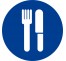 Plaque de porte picto restaurant bleu