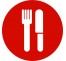 Plaque de porte picto restaurant rouge