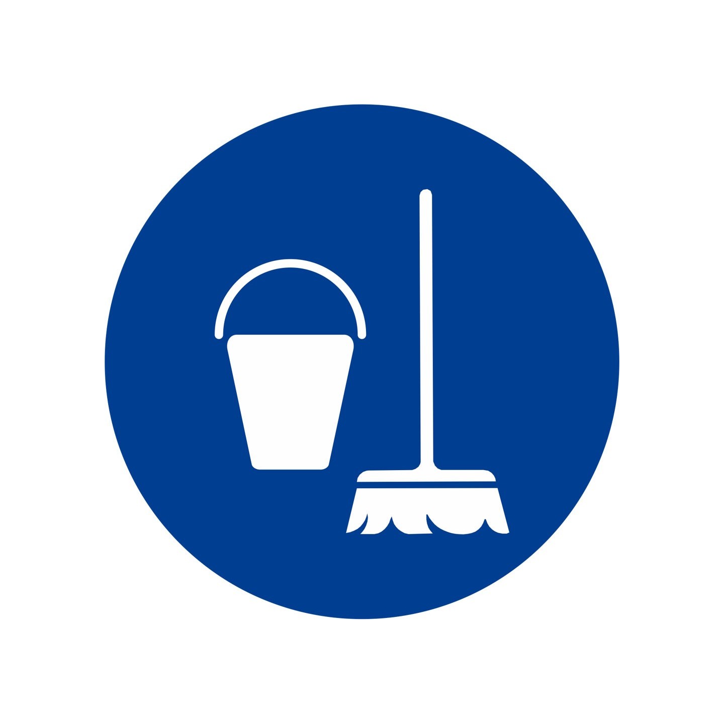 Plaque porte picto rond Logo local ménage bleu
