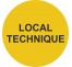 Plaque de porte ronde "LOCAL TECHNIQUE" jaune