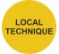 Plaque de porte ronde "LOCAL TECHNIQUE" jaune