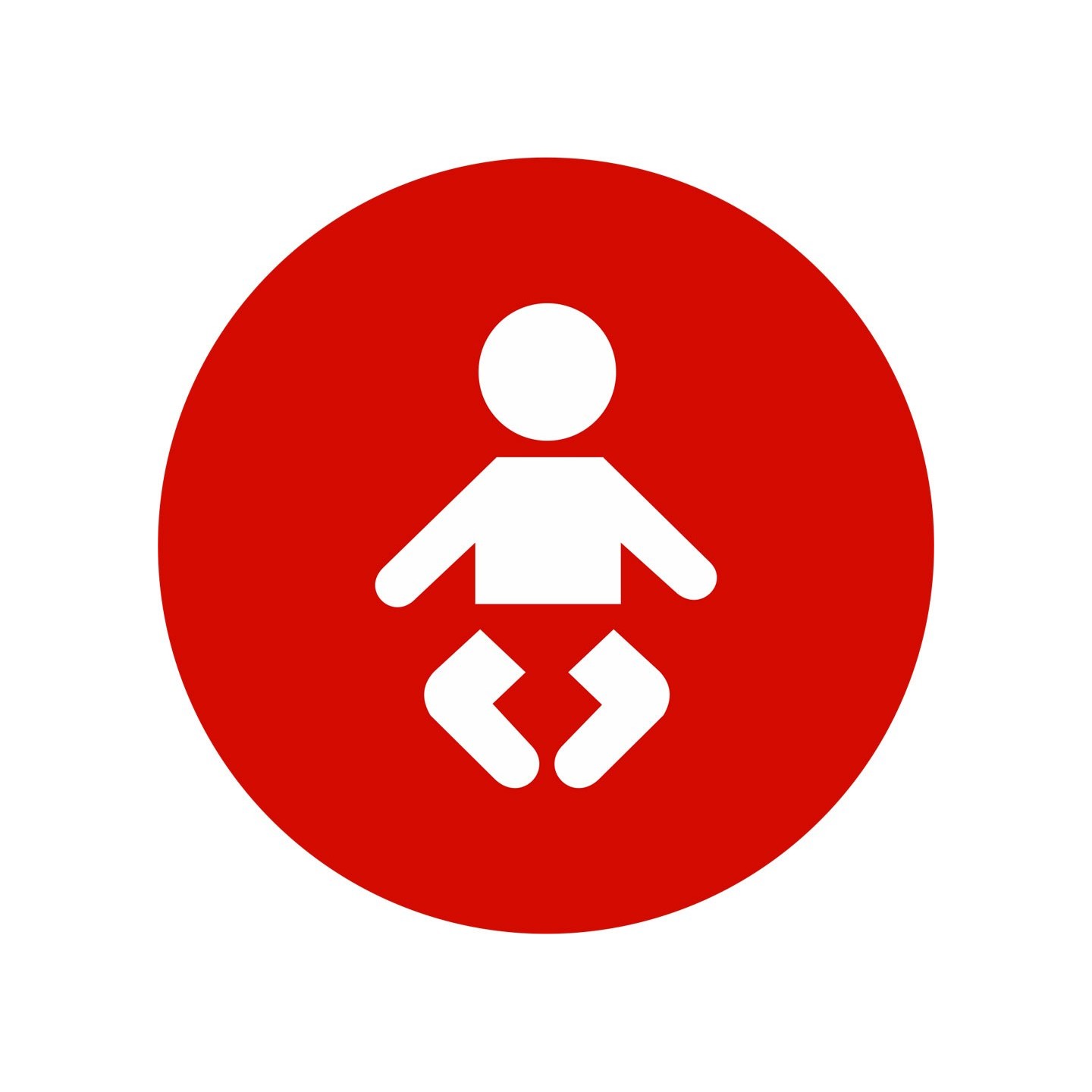 Plaque de porte ronde "nurserie" rouge