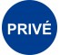Plaque porte alu rond privé bleu