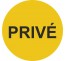 Plaque porte alu rond privé jaune