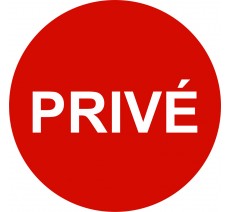 Plaque porte ronde "PRIVÉ" - alu ou pvc - 5 coloris au choix