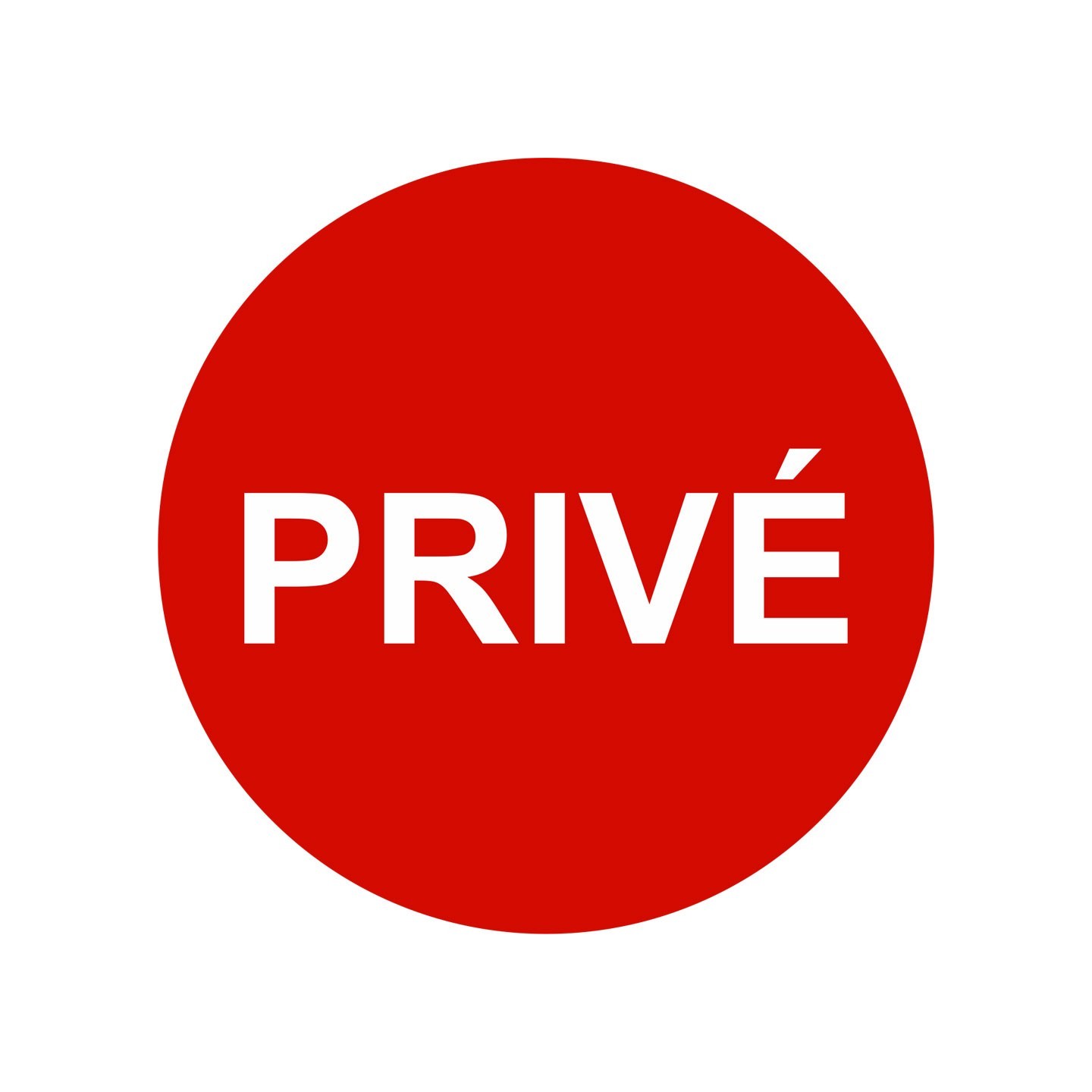 Plaque porte alu rond privé rouge