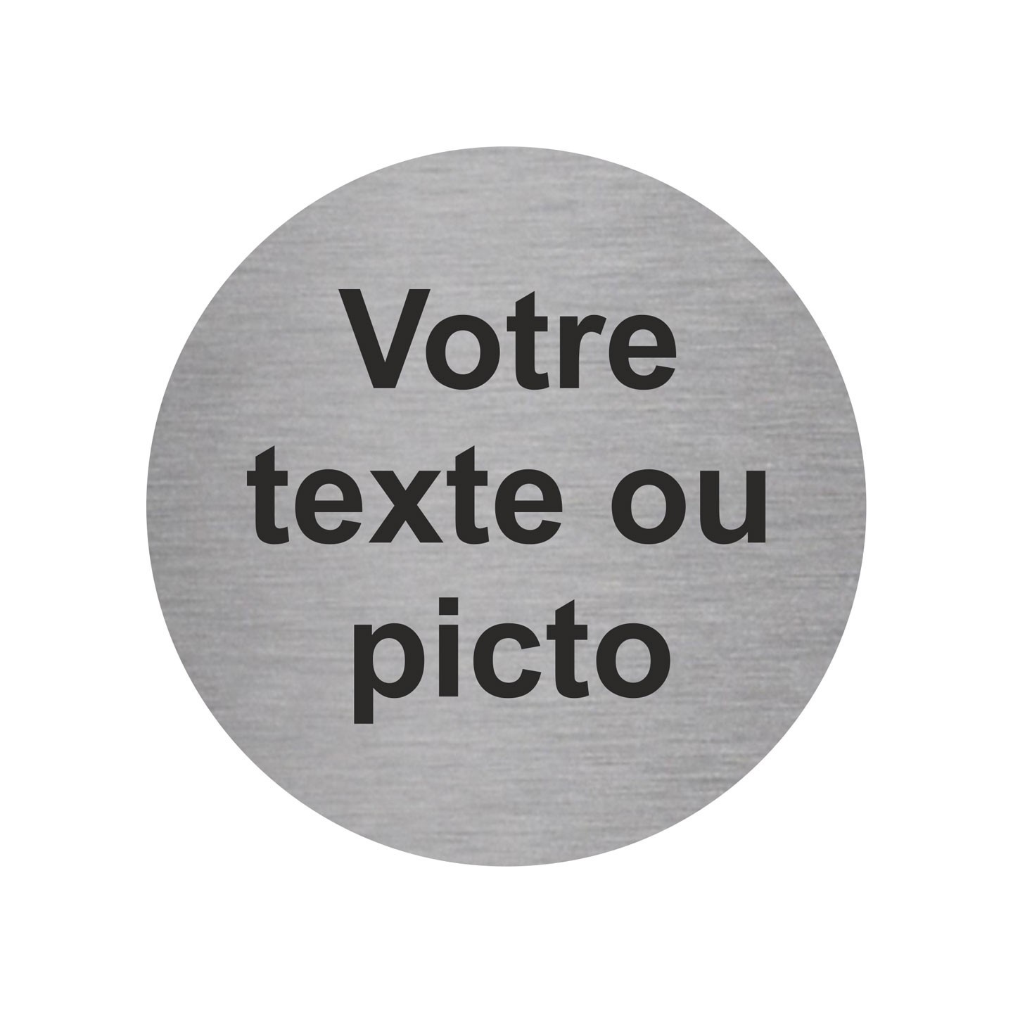 Plaque de porte ronde personnalisée argent
