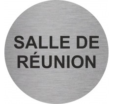 Plaque porte ronde "SALLE DE REUNION" - alu ou pvc