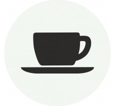 Plaque de porte ronde "Coin détente" - pictogramme café
