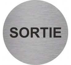 Plaque porte ronde sortie argent