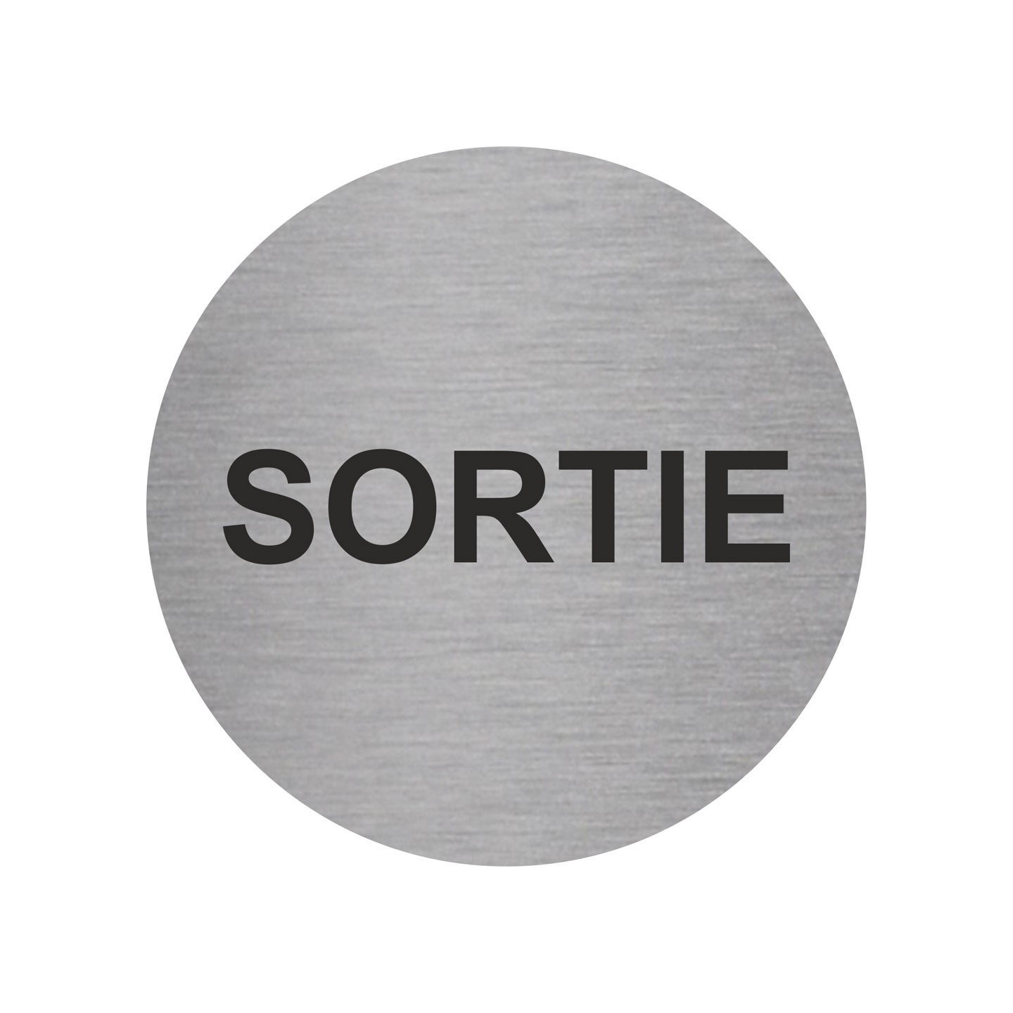 Plaque porte ronde sortie argent