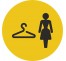 Plaque porte ronde vestiaire femmes jaune