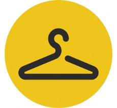 Plaque porte ronde vestiaires jaune