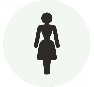 Plaque porte ronde toilettes femme blanc