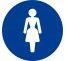 Plaque porte ronde toilettes femme bleu
