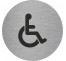 Plaque porte alu picto rond toilettes handicapé