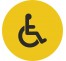 Plaque porte alu picto rond toilettes handicapé