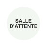 Plaque porte ronde Salle d'attente blanc