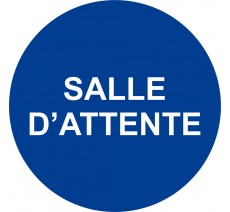 Plaque porte ronde Salle d'attente bleu